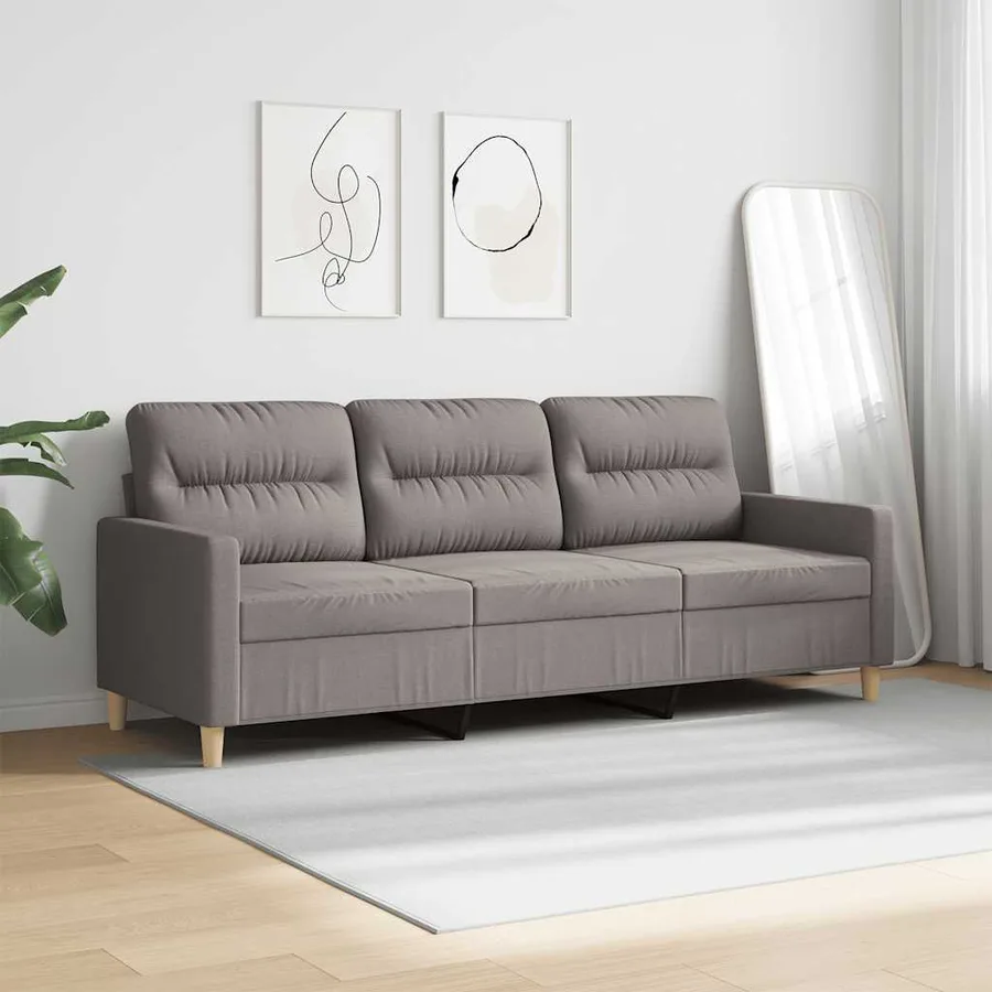 Canapé à 3 places Taupe 180 cm Tissu - 3