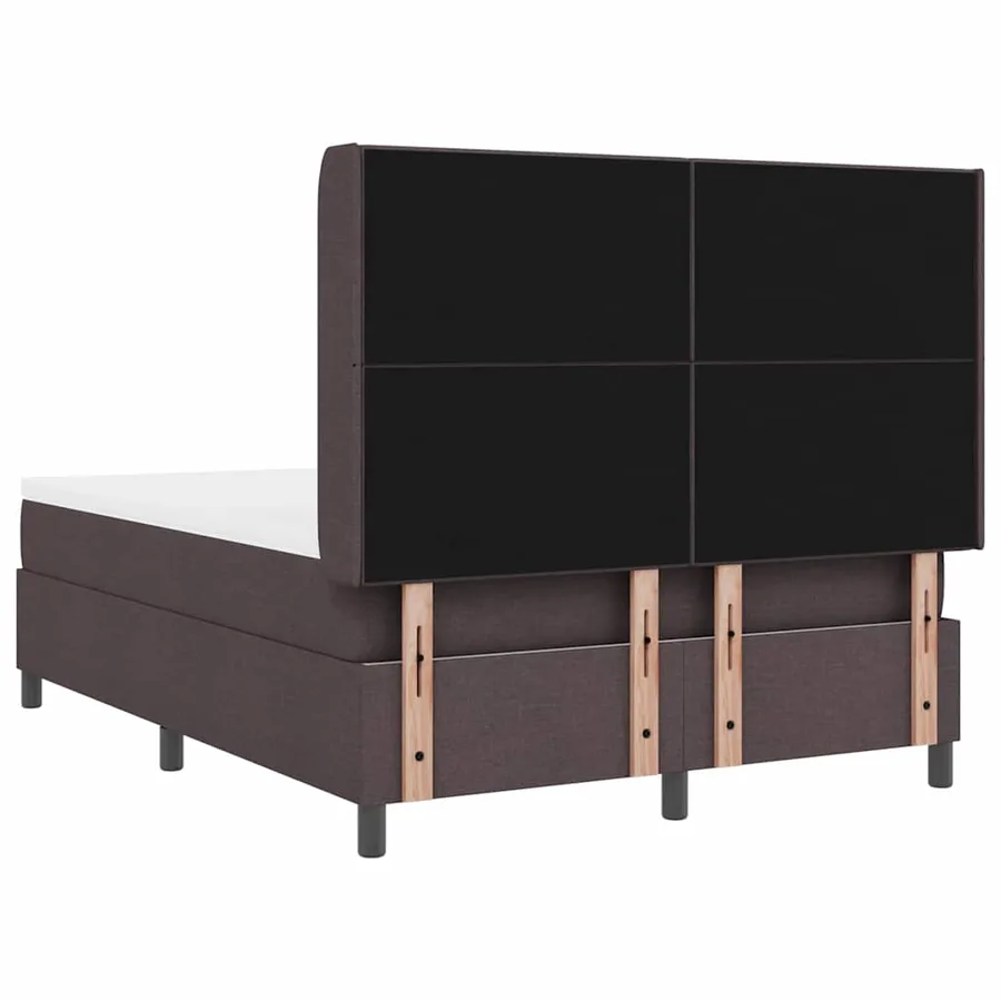 Lit à ressort LED Marron foncé 140 x 190 cm tissu - 10