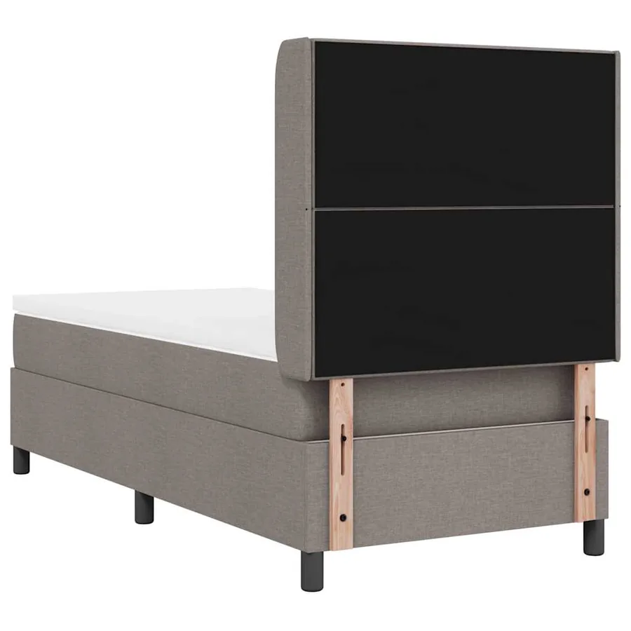 Lit à ressorts avec coussin Taupe 190 x 90 cm tissu - 9