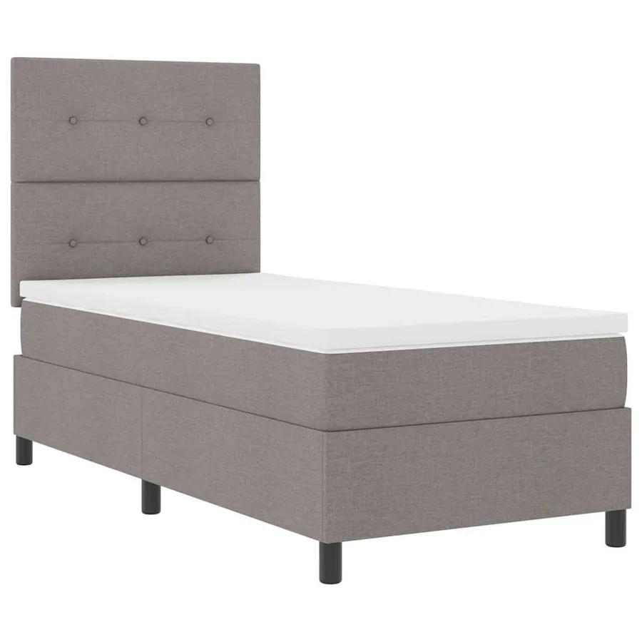 Lit à ressorts avec bandes LED Taupe 90 x 200 cm tissu - 6