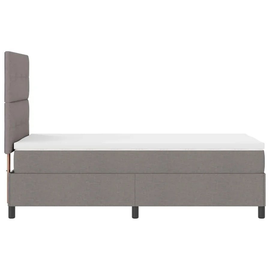 Lit à ressorts avec bandes LED Taupe 90 x 200 cm tissu - 9