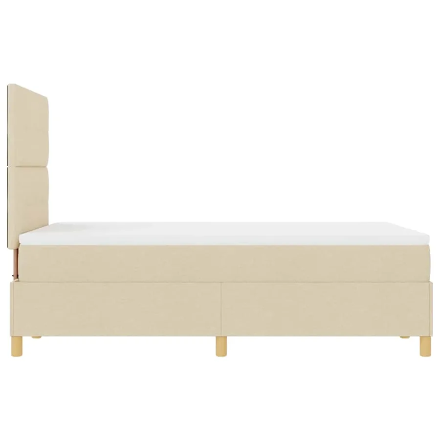 Lit à ressort LED avec tête de lit Crème 120 x 190 cm tissu - 9