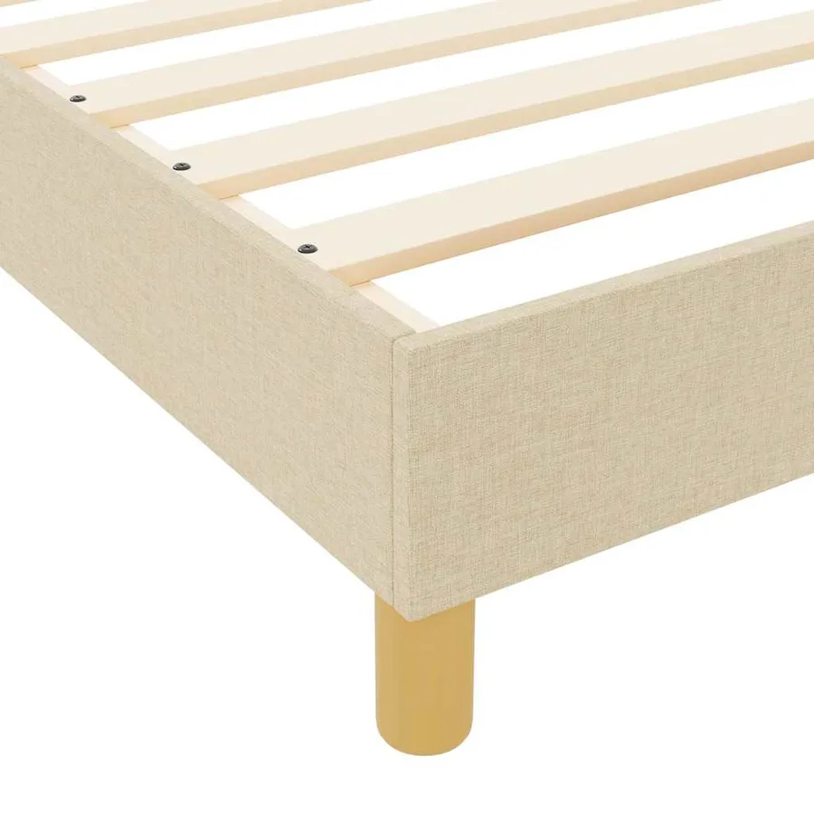 Cadre de lit avec tête de lit Crème 200 x 200 cm tissu - 8