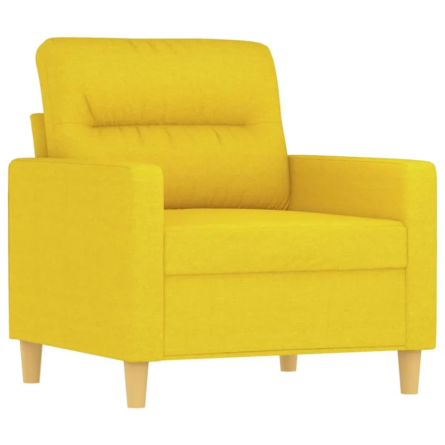 Fauteuil avec repose-pied Jaune clair 60 cm Tissu - 4