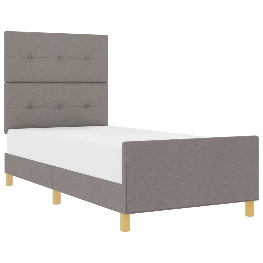 Cadre de lit avec tête de lit Taupe 90 x 190 cm tissu - 2