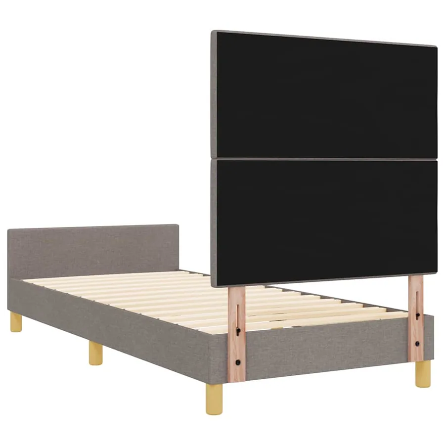 Cadre de lit avec tête de lit Taupe 90 x 190 cm tissu - 9