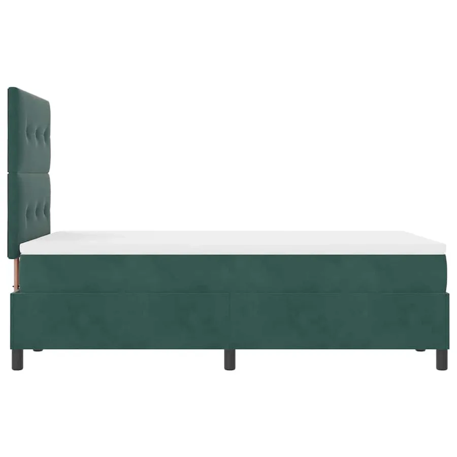 Lit à ressort LED Vert foncé 120 x 190 cm Velours - 9
