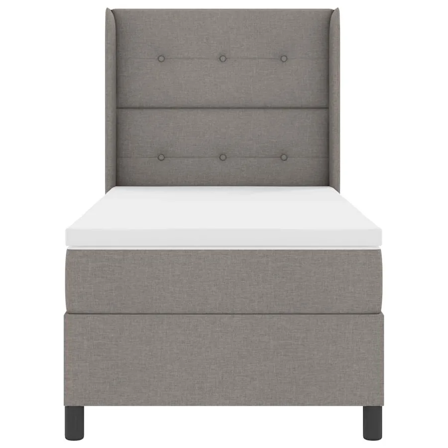 Lit à ressorts avec coussin Taupe 200 x 100 cm tissu - 7