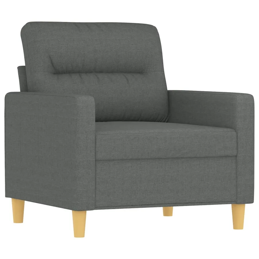 Fauteuil avec repose-pied Gris foncé 60 cm Tissu - 4