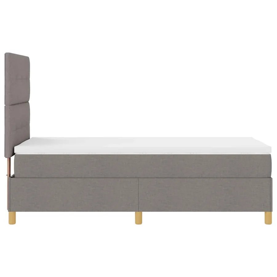 Lit à ressort LED avec tête de lit Taupe 100 x 200 cm tissu - 9
