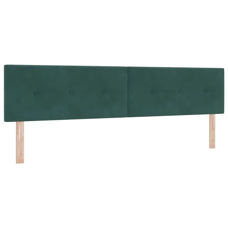 Lit à ressorts avec tête de lit Vert foncé 200 x 200 cm Velours - 5
