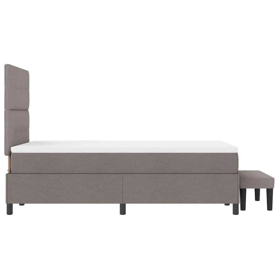 Lit à ressorts avec tête de lit Taupe 120 x 200 cm tissu - 9