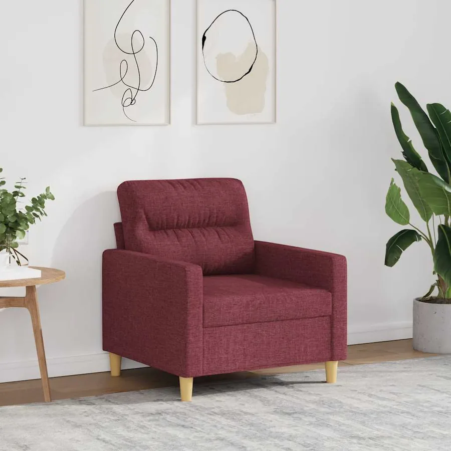 Fauteuil Rouge bordeaux 60 cm Tissu