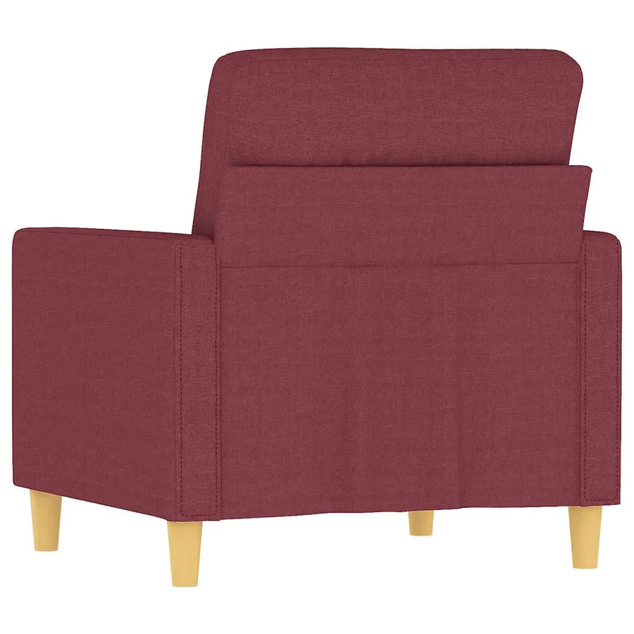 Fauteuil Rouge bordeaux 60 cm Tissu - 6