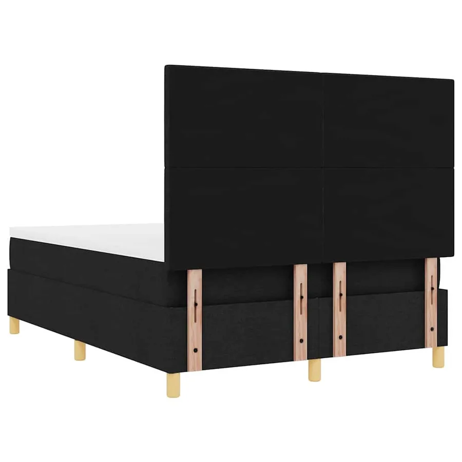 Lit à ressorts avec matelas Noir 140 x 200 cm tissu - 9