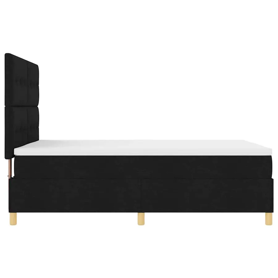 Lit à ressort LED avec tête de lit Noir 140 x 190 cm tissu - 9