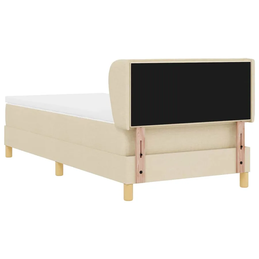 Lit à ressorts avec matelas Crème 80 x 200 cm tissu - 9