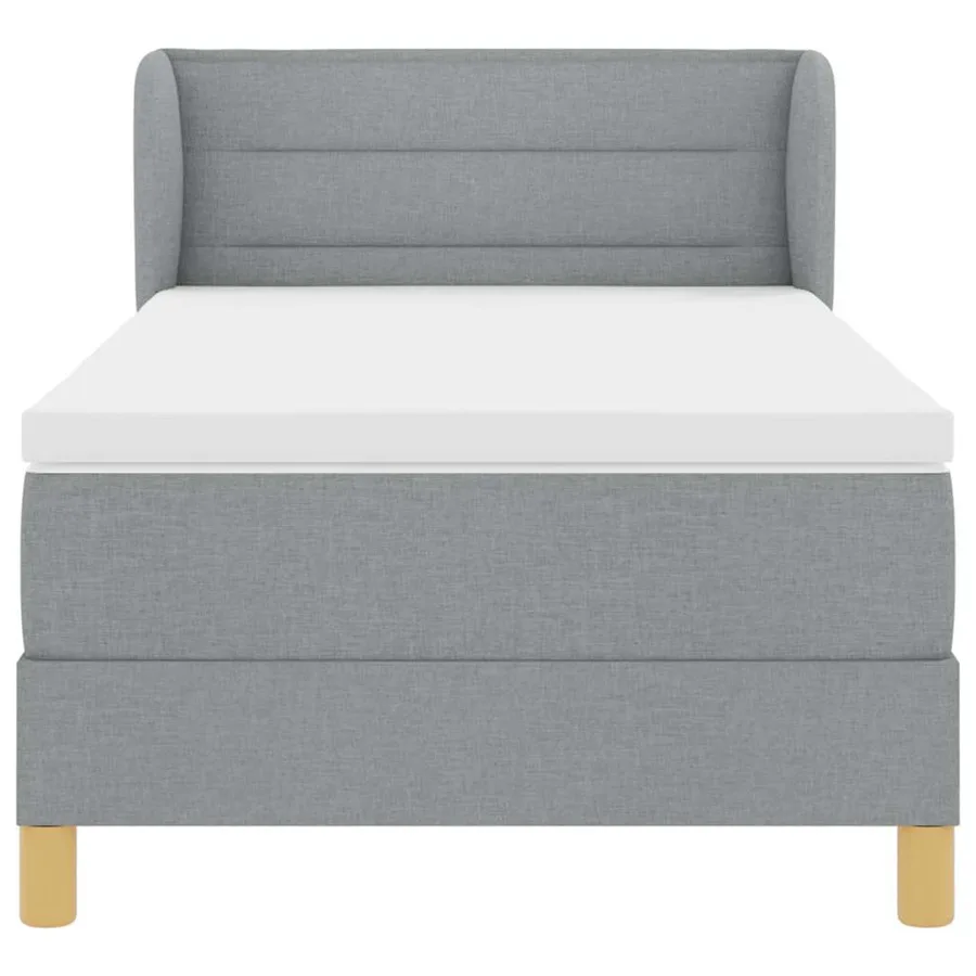 Lit à ressorts avec matelas Gris clair 80 x 200 cm tissu - 7