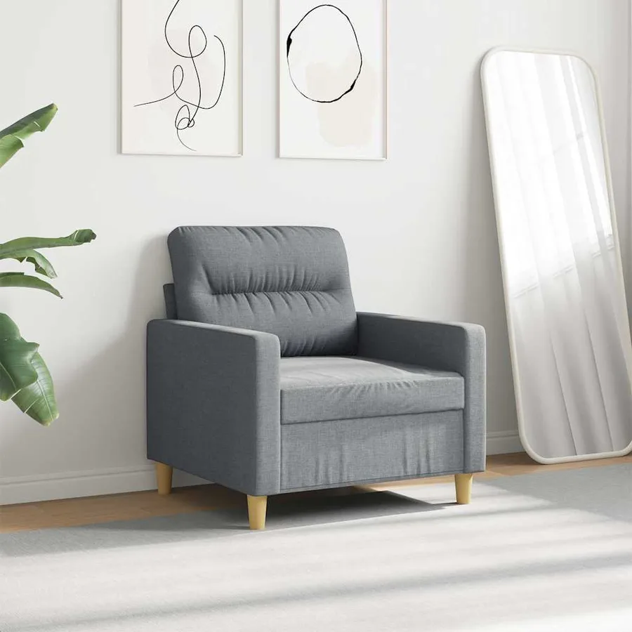 Fauteuil Gris clair 60 cm Tissu - 3