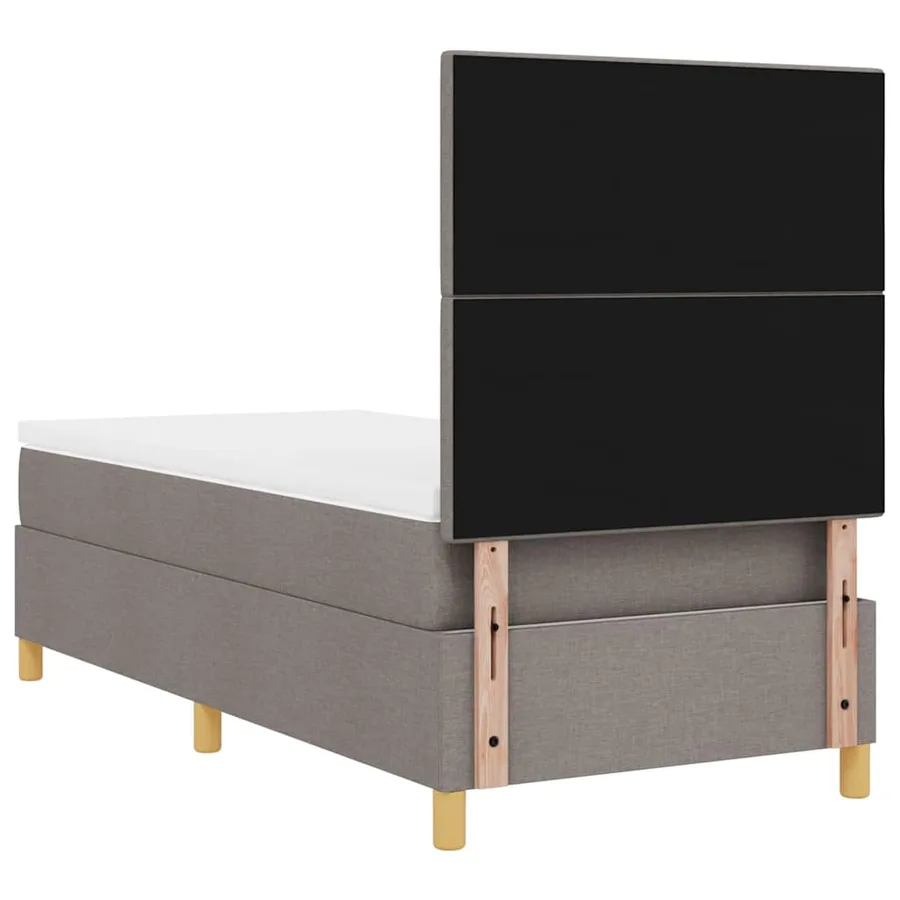 Lit à ressort LED avec tête de lit Taupe 80 x 200 cm tissu - 10