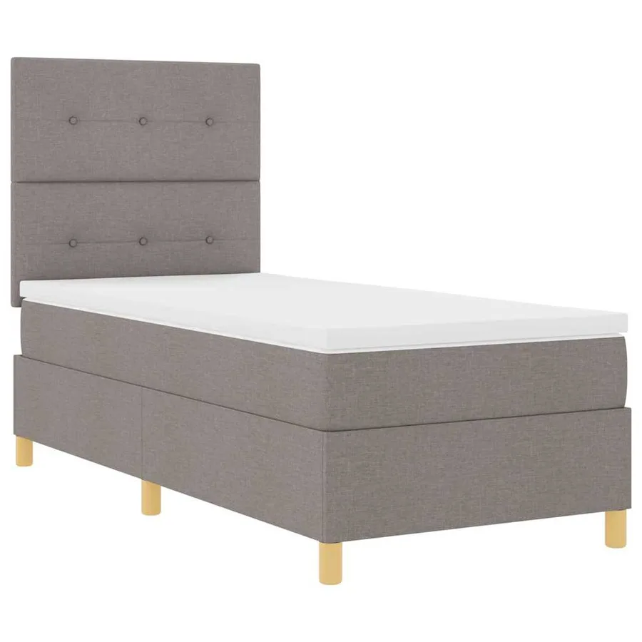 Lit à ressort LED avec tête de lit Taupe 80 x 200 cm tissu - 6
