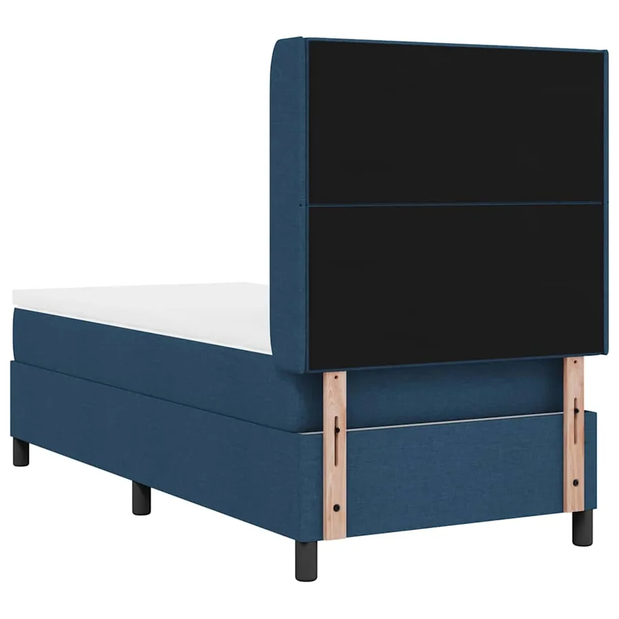 Lit à ressorts avec coussin Bleu 200 x 80 cm tissu - 9