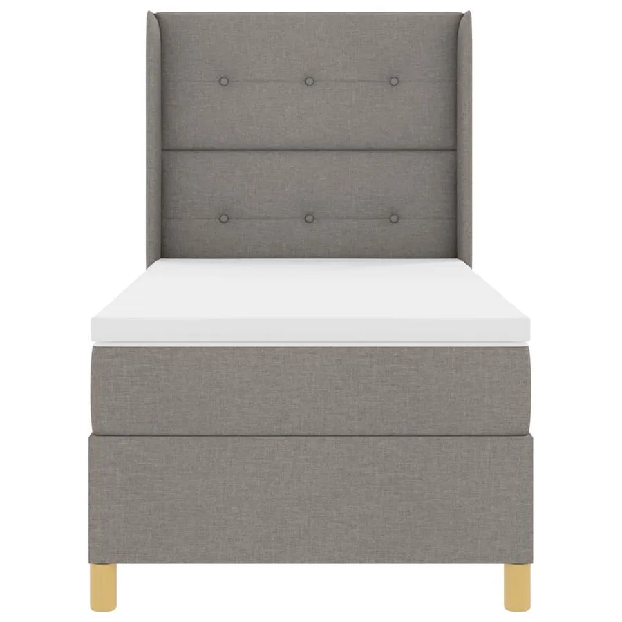 Lit à ressorts avec tête de lit Taupe 80 x 200 cm tissu - 7