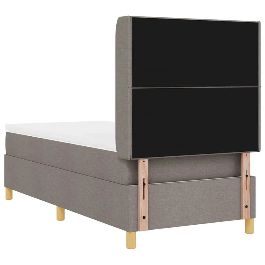 Lit à ressorts avec tête de lit Taupe 80 x 200 cm tissu - 9