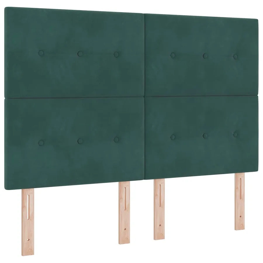 Lit à ressorts avec tête de lit Vert foncé 200 x 160 cm Velours - 6