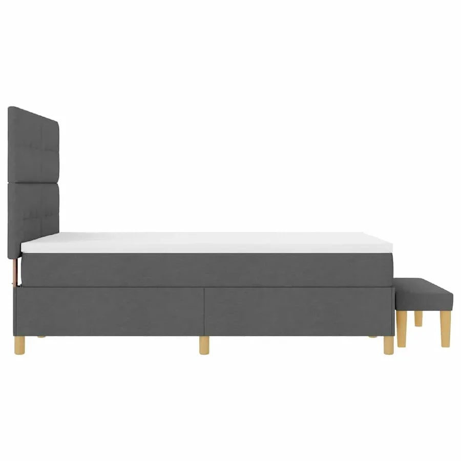 Lit à ressorts avec tête de lit Gris foncé 200 x 160 cm tissu - 9