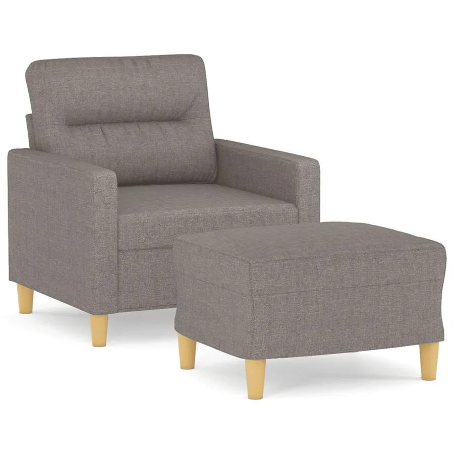 Fauteuil avec repose-pied Taupe 60 cm Tissu - 2