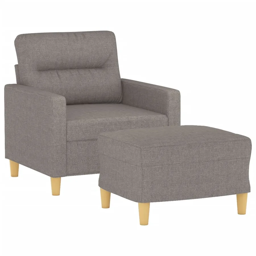 Fauteuil avec repose-pied Taupe 60 cm Tissu - 3