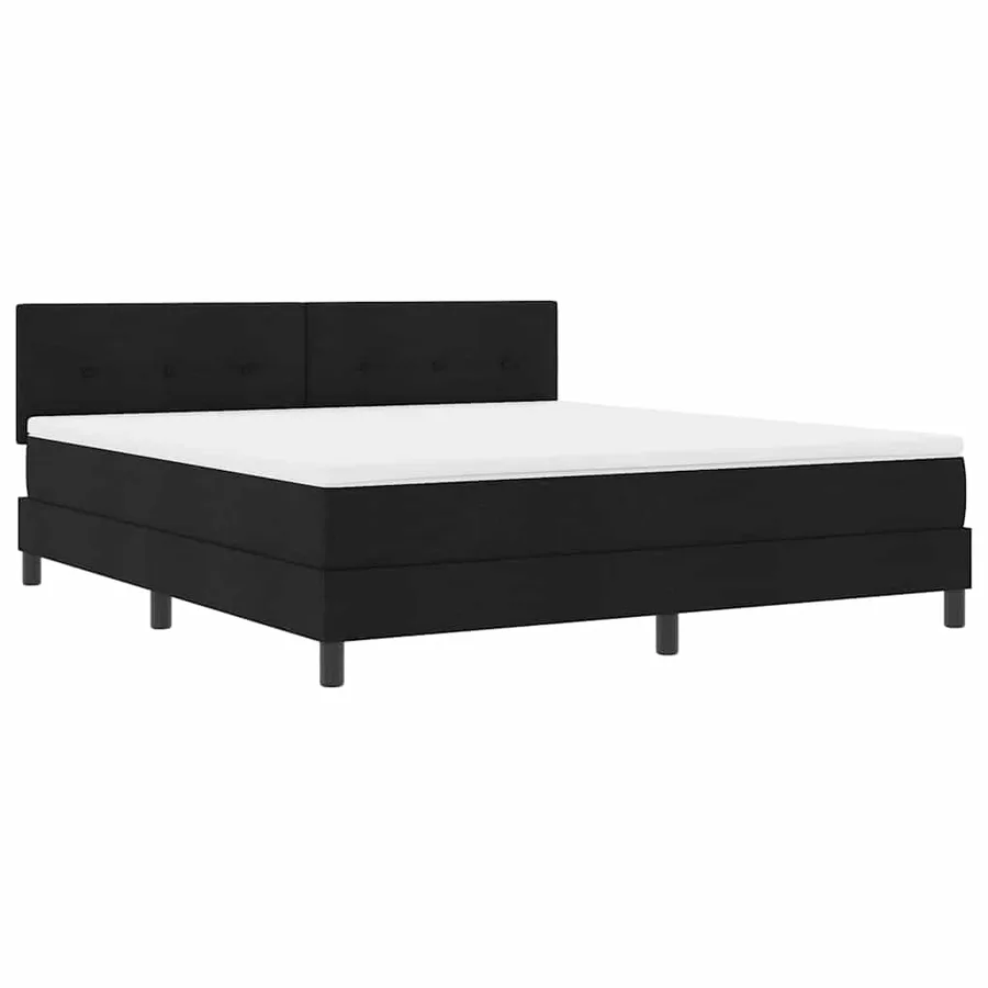 Lit à ressorts avec bandes LED Noir 180 x 200 cm tissu - 2