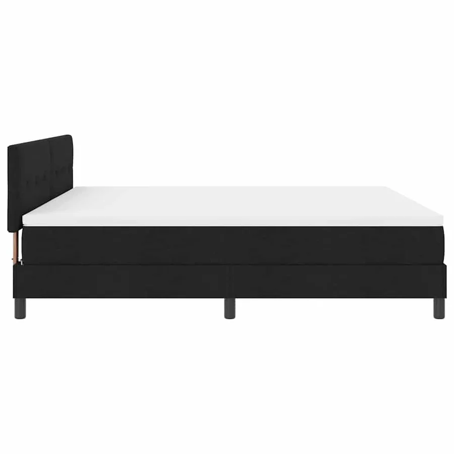 Lit à ressorts avec bandes LED Noir 180 x 200 cm tissu - 9