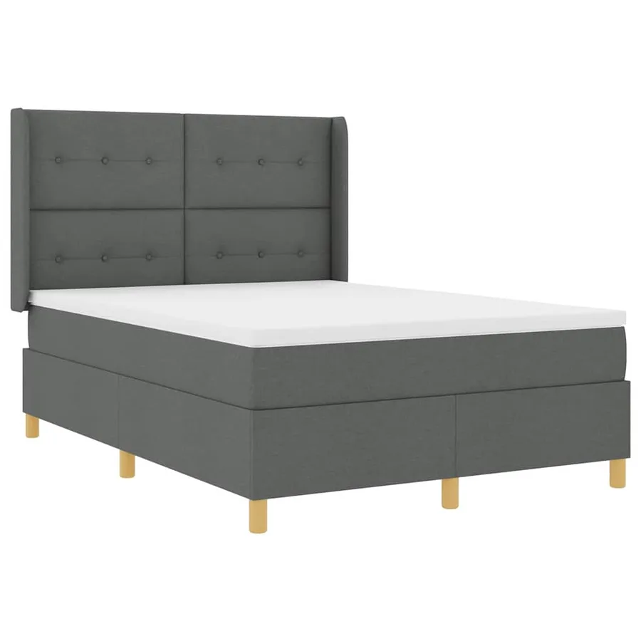 Lit à ressorts avec bandes LED Gris 160 x 200 cm tissu - 2