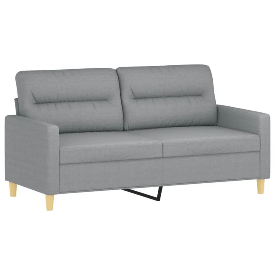 Ensemble de canapés 2 pcs avec coussins Gris clair Tissu - 4