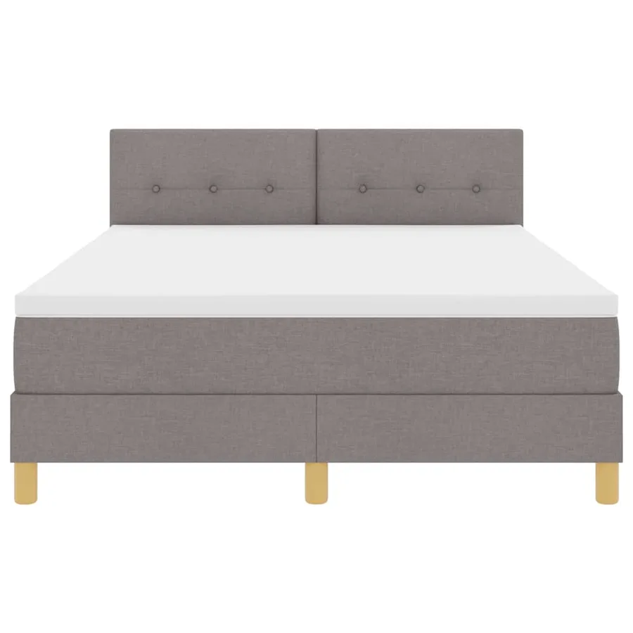 Lit à ressorts avec coussin Taupe 140 x 200 cm tissu - 7