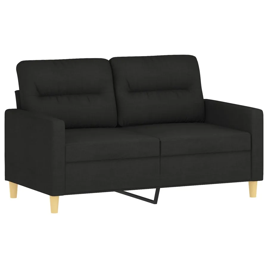 Ensemble de canapés 3 pcs avec coussins Noir Tissu - 4