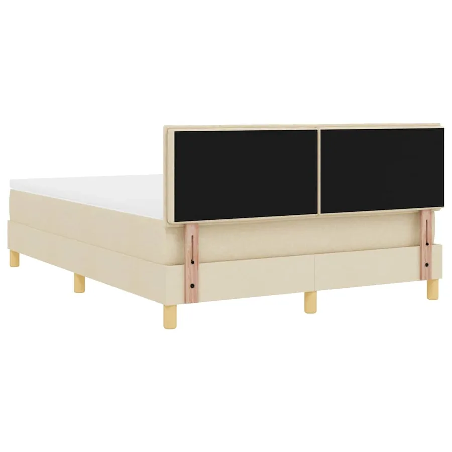 Lit à ressort LED avec bandes LED Crème 140 x 190 cm tissu - 10