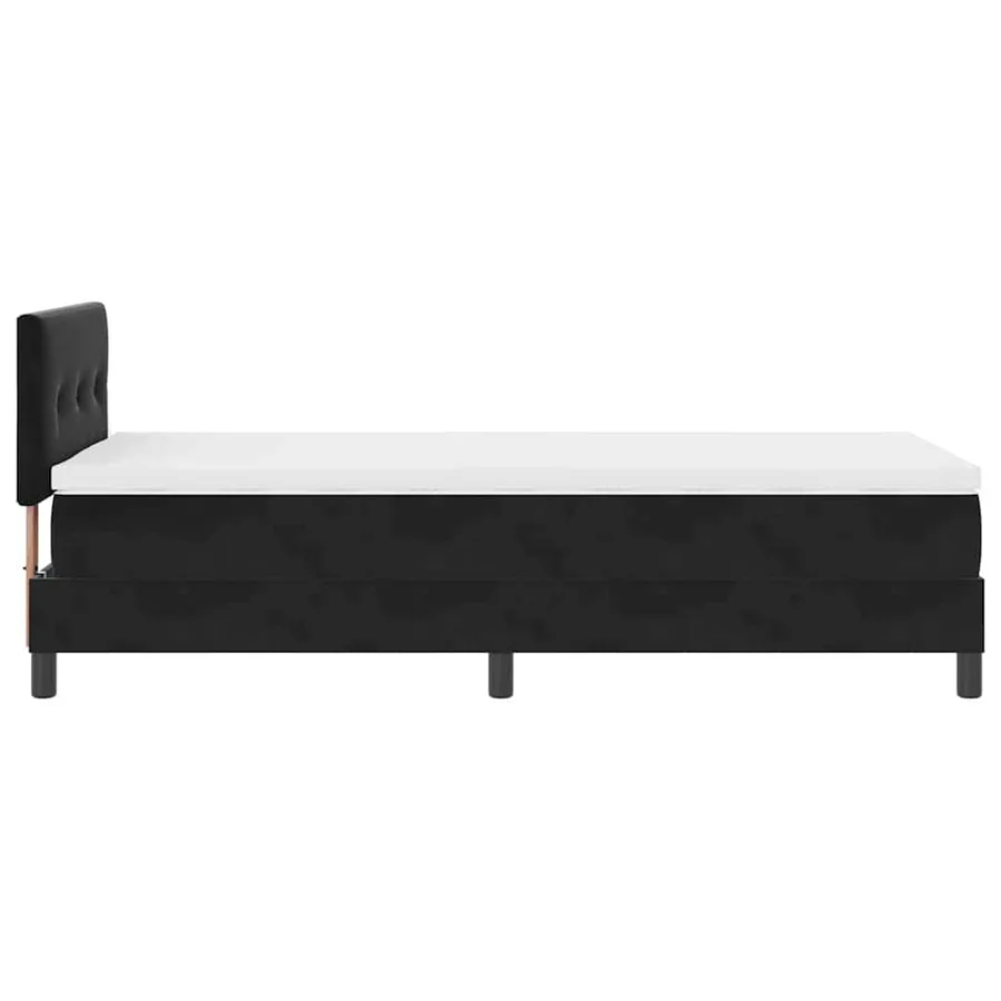Lit à ressort LED avec bandes LED Noir 90 x 200 cm Velours - 9