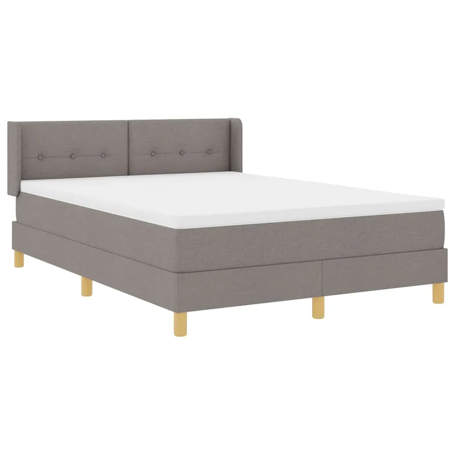 Lit à ressorts avec tête de lit Taupe 200 x 140 cm tissu - 5