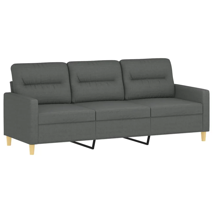 Ensemble de canapés 4 pcs coussins gris foncé tissu - 5