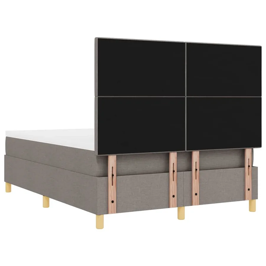 Lit à ressort LED avec tête de lit Taupe 140 x 190 cm tissu - 10