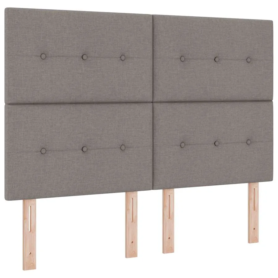 Lit à ressorts avec tête de lit Taupe 140 x 200 cm tissu - 6
