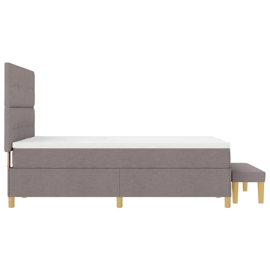 Lit à ressorts avec tête de lit Taupe 140 x 200 cm tissu - 9