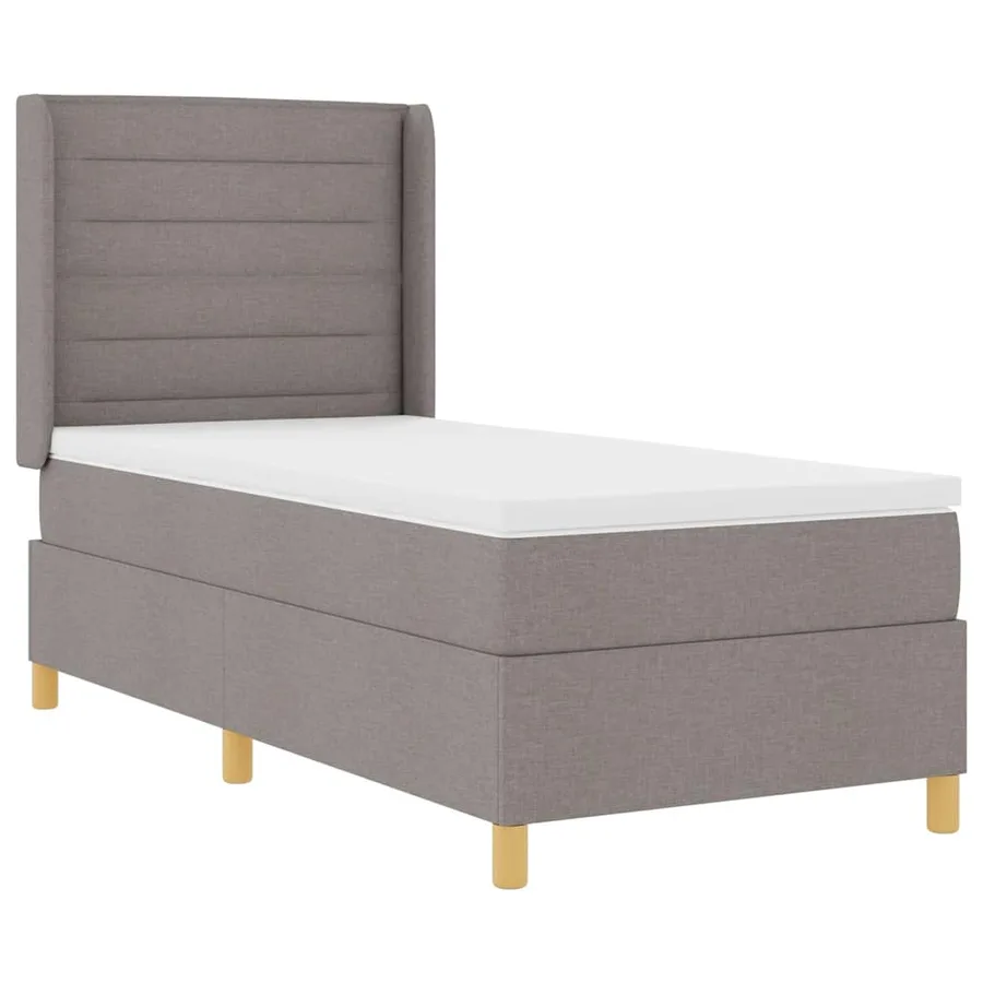 Lit à ressorts avec matelas Taupe 90 x 190 cm tissu - 4