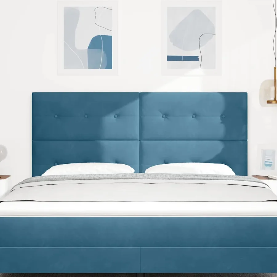 Tête de lit LED avec bandes LED Bleu 180 cm Velours - 3
