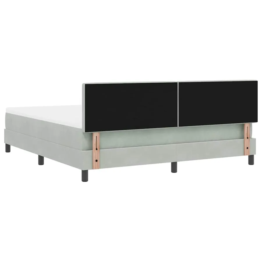 Lit à ressort LED Gris clair 180 x 200 cm Velours - 8