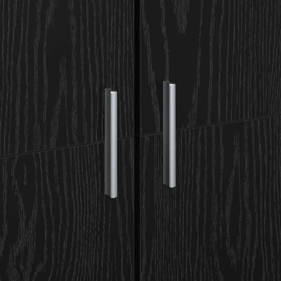 Buffet Chêne noir 80 x 35 x 180 cm Bois d'ingénierie - 8