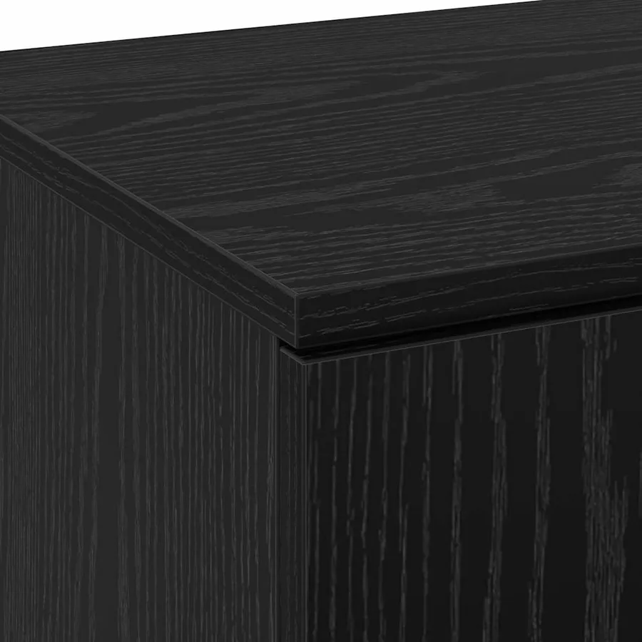 Buffet Chêne noir 80 x 35 x 180 cm Bois d'ingénierie - 9